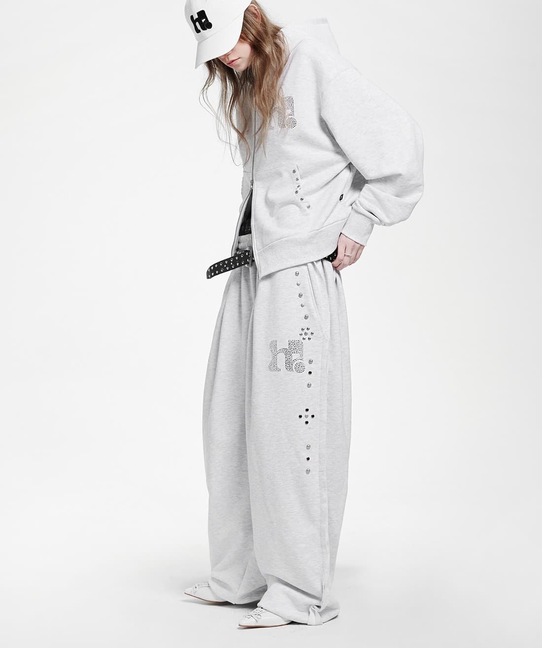 Simple One Tuck String Pants_WHITE MELANGE — vue 5