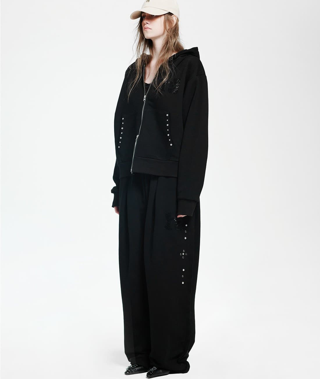 Holy Symbol Oversized hooded zip-up_BLACK — vue 11