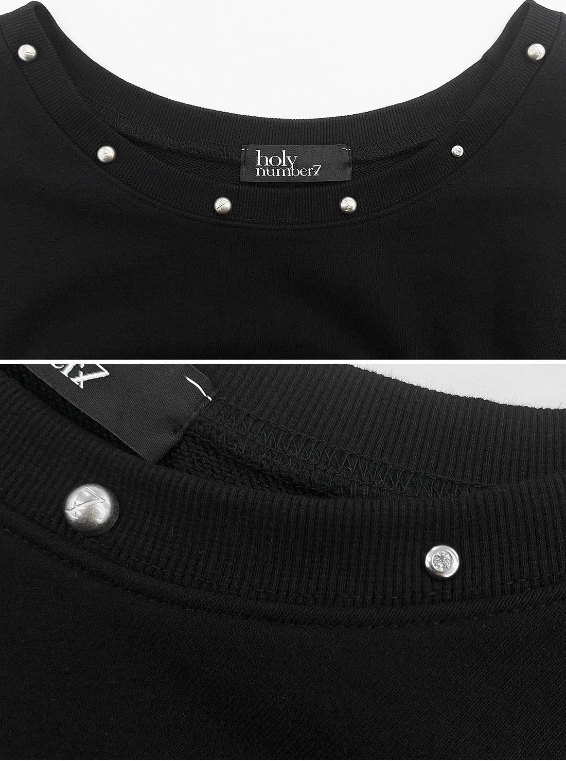 Holy Symbol Off-shoulder Sweatshirt_BLACK — vue 10