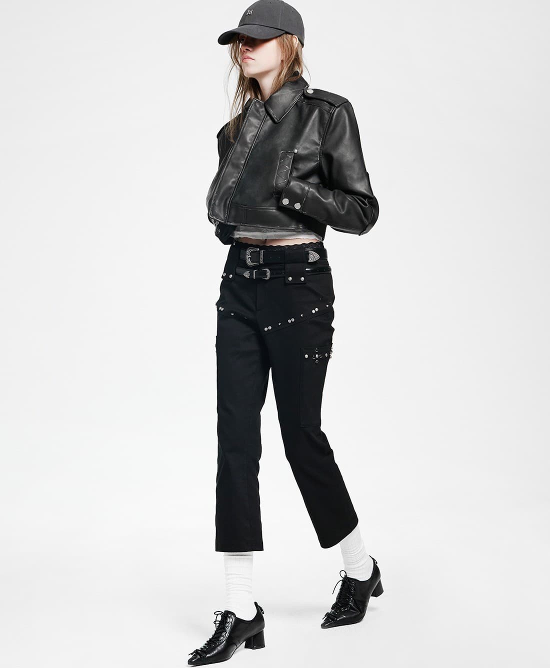 Vintage Leather Short Jacket — vue 4