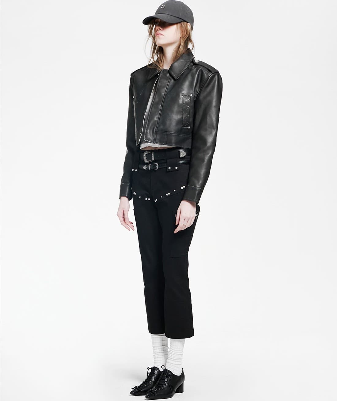 Vintage Leather Short Jacket — vue 8