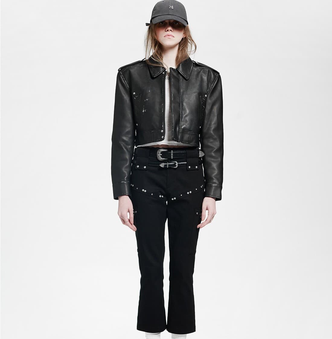 Vintage Leather Short Jacket — vue 9