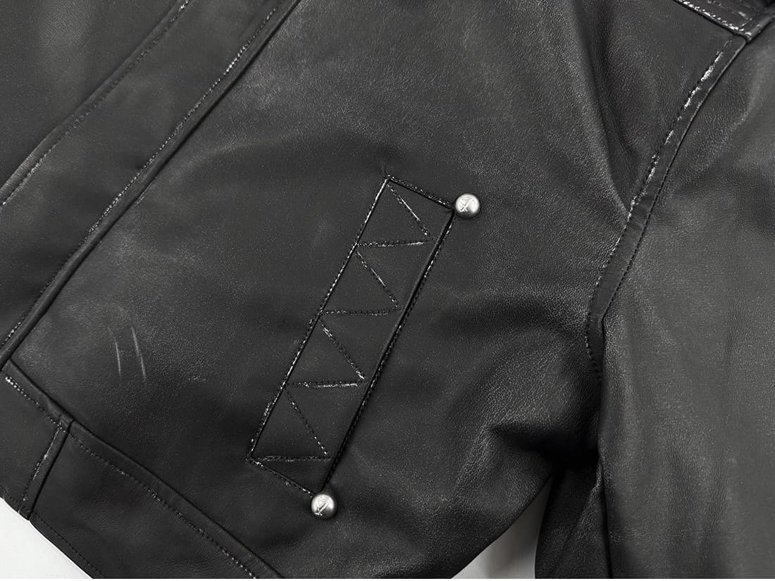 Vintage Leather Short Jacket — vue 11