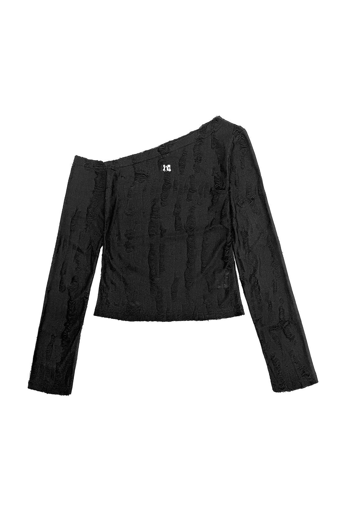 Holy Symbol Ripped Off-shoulder Top_BLACK — vue 9
