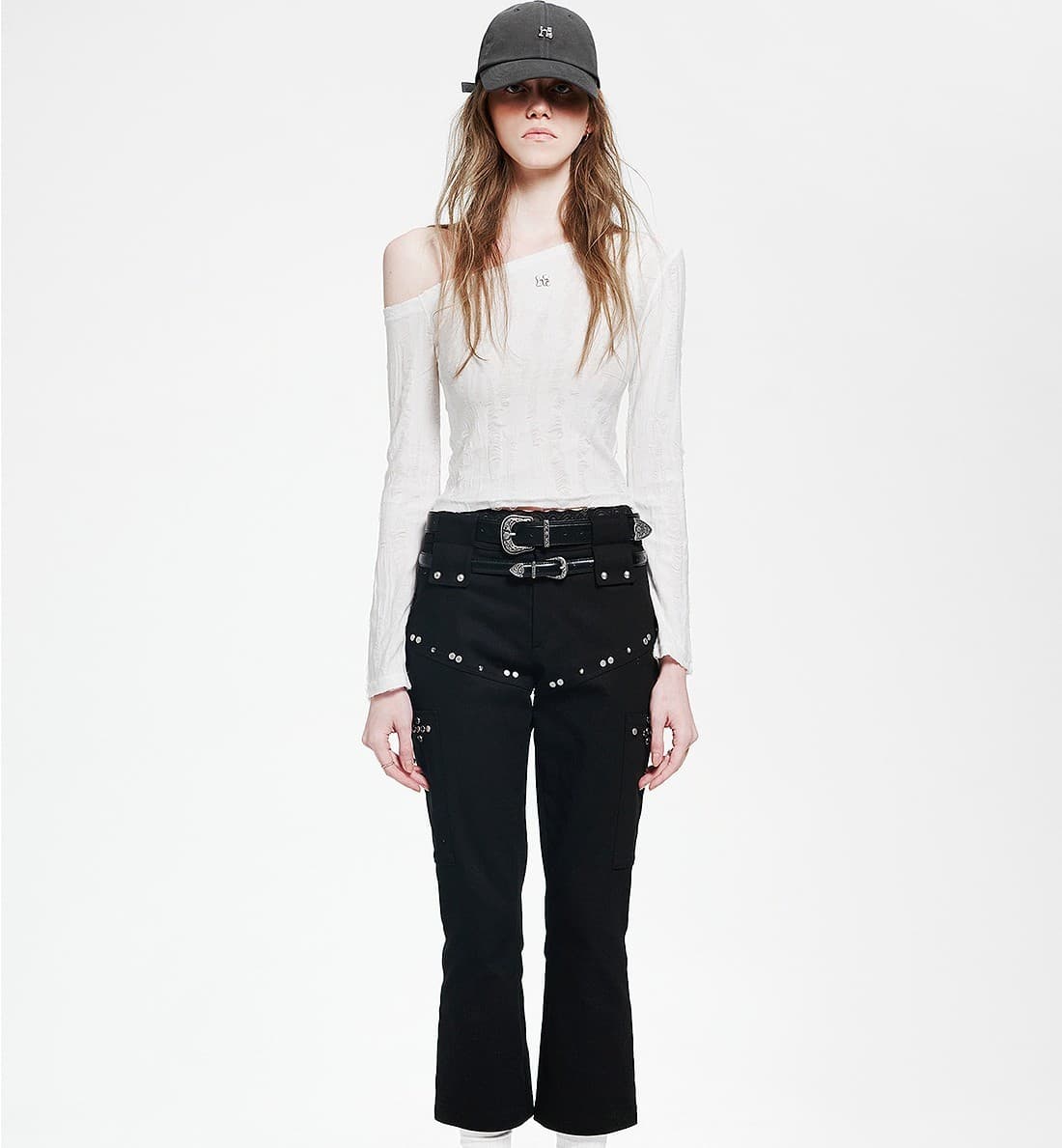 Holy Symbol Ripped Off-shoulder Top_WHITE — vue 7