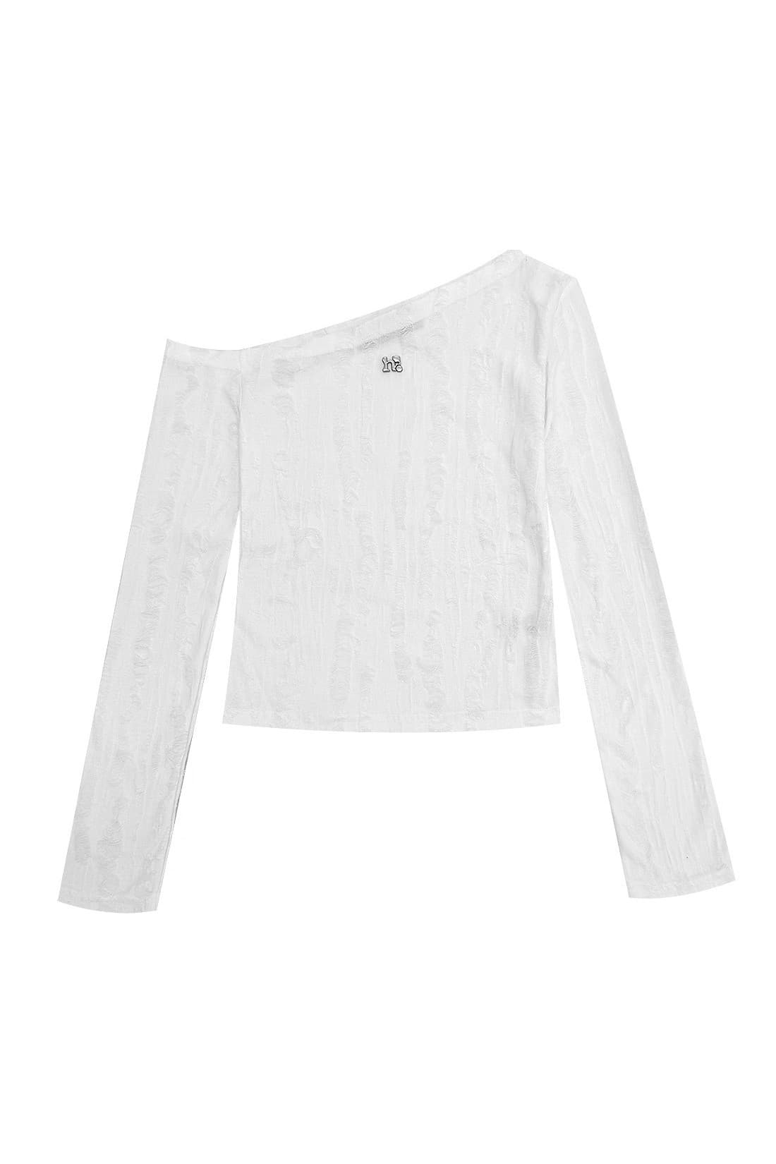 Holy Symbol Ripped Off-shoulder Top_WHITE — vue 8
