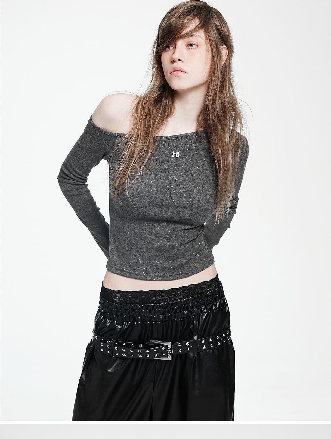 Holy symbol sparkle off-shoulder_GRAY — vue 2