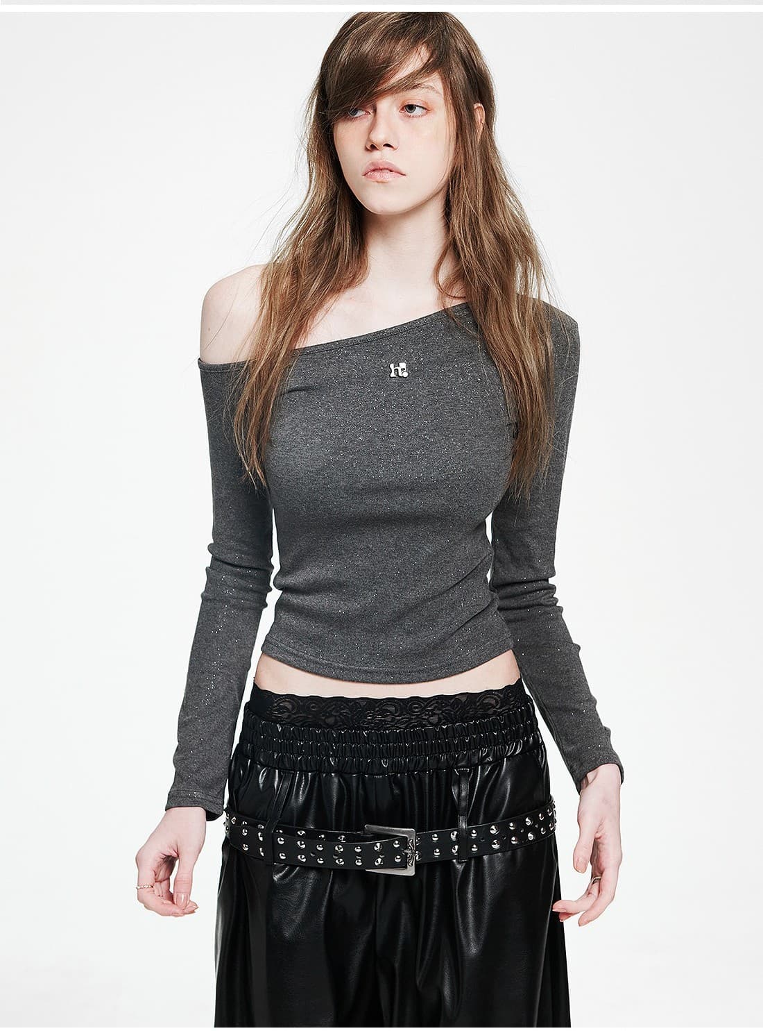 Holy symbol sparkle off-shoulder_GRAY — vue 7