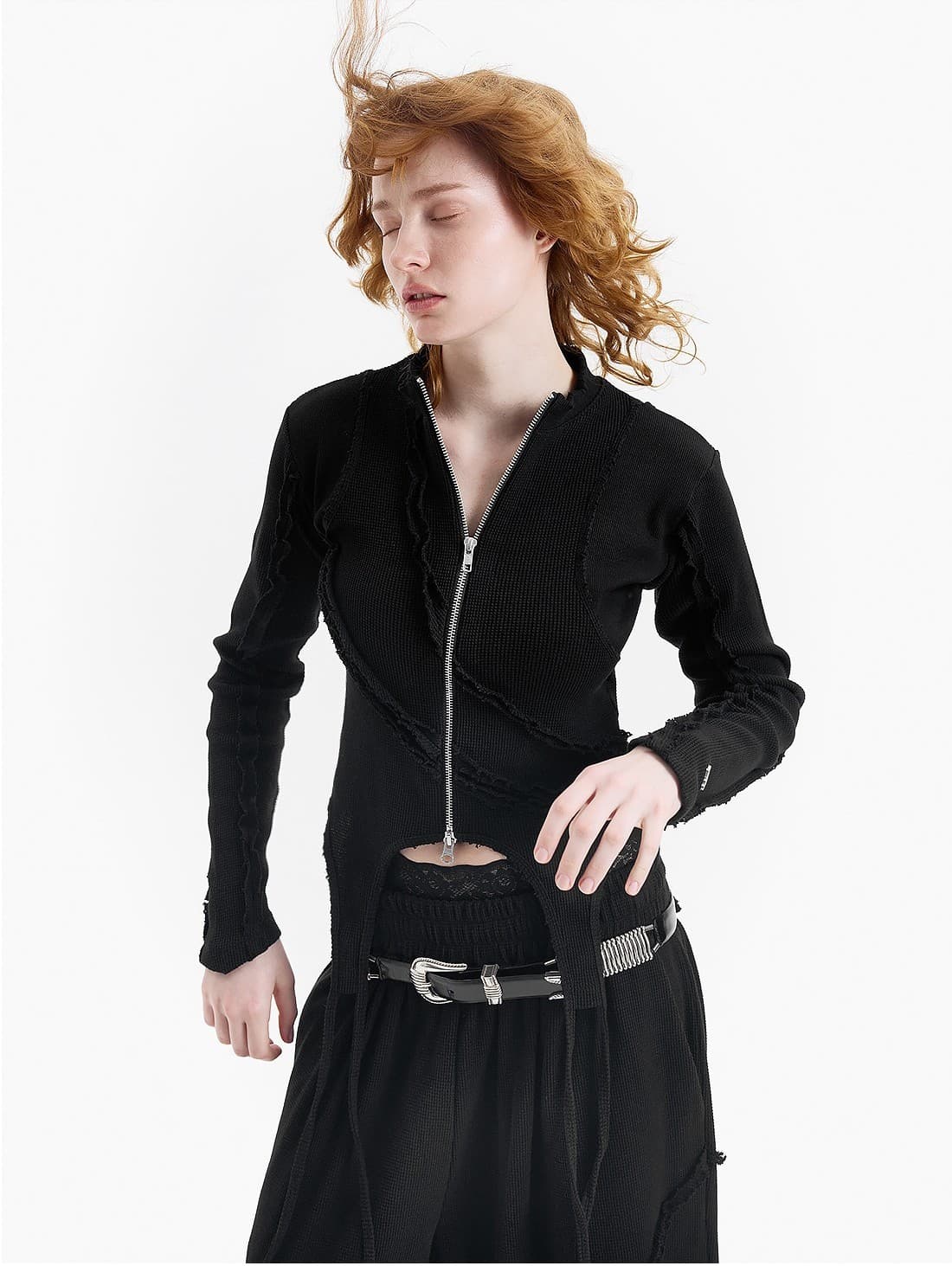 Open Deckie Waffle Zip-Up — vue 10