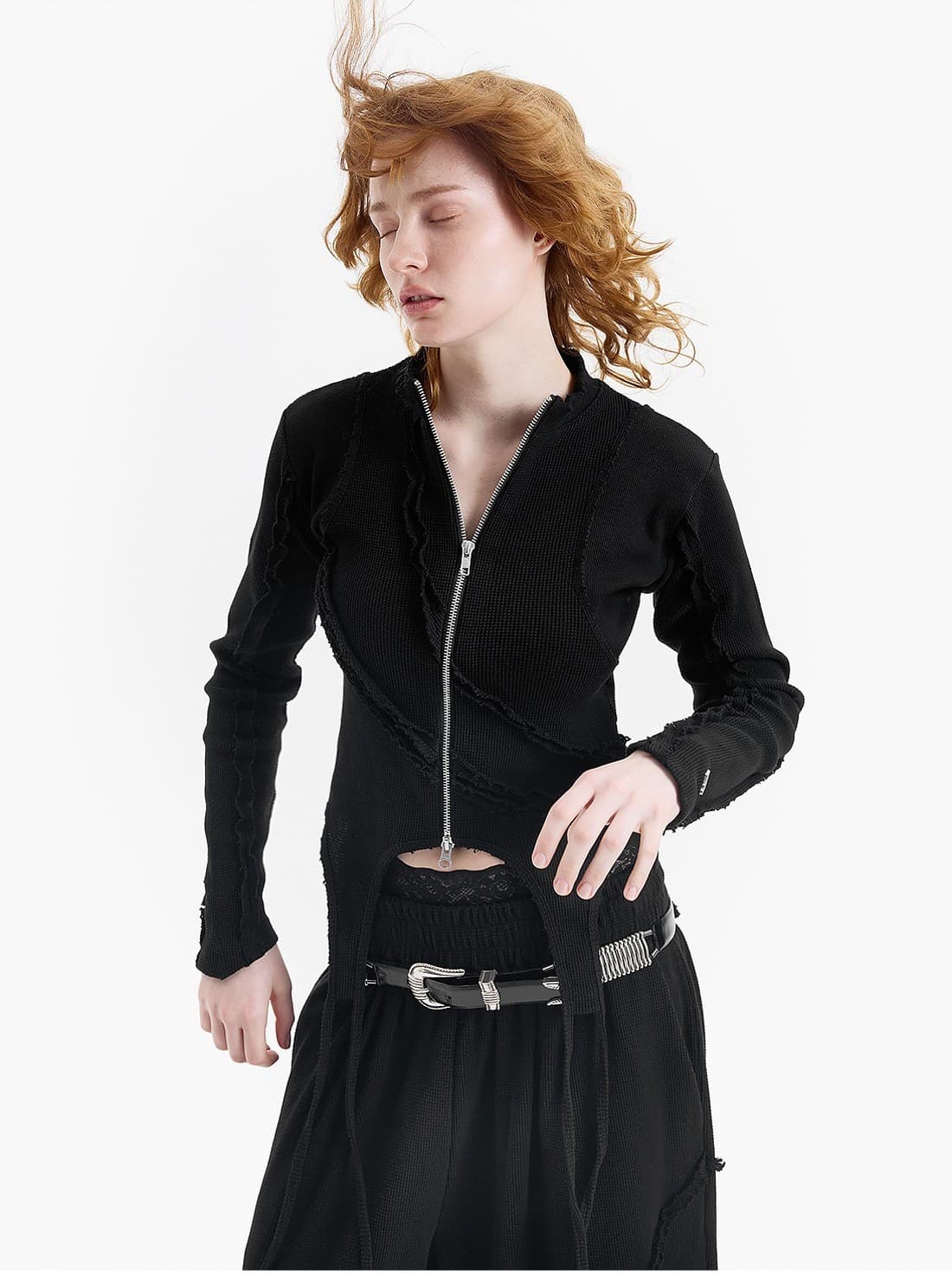 Waffle diagonal decoration pants — vue 8