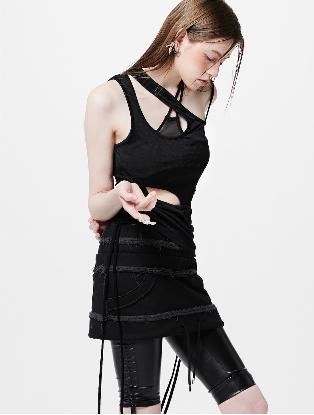 Sagging Layered Mini Skirt — vue 8