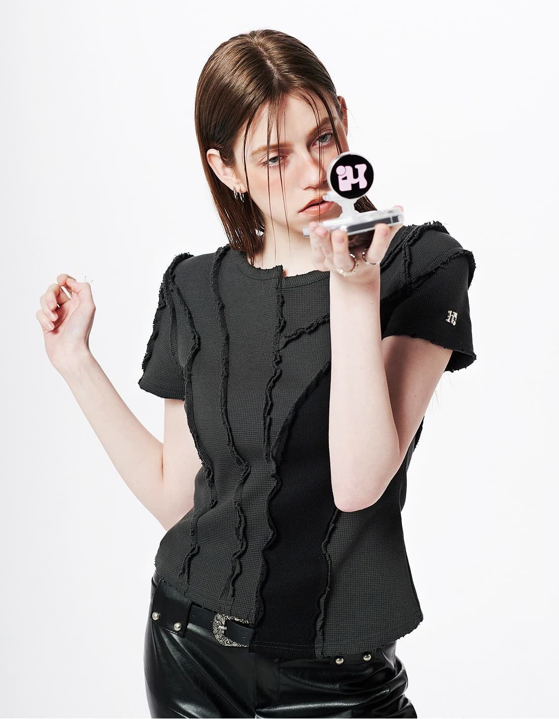 Asymmetric Layered Wave Cut T-Shirt — vue 5