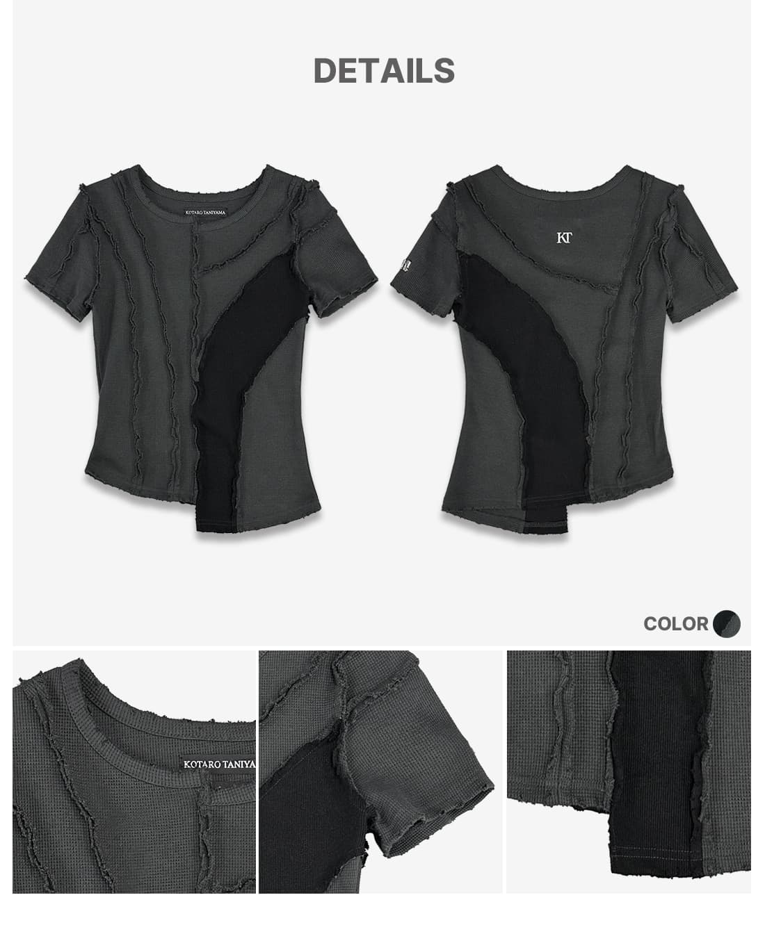 Asymmetric Layered Wave Cut T-Shirt — vue 7