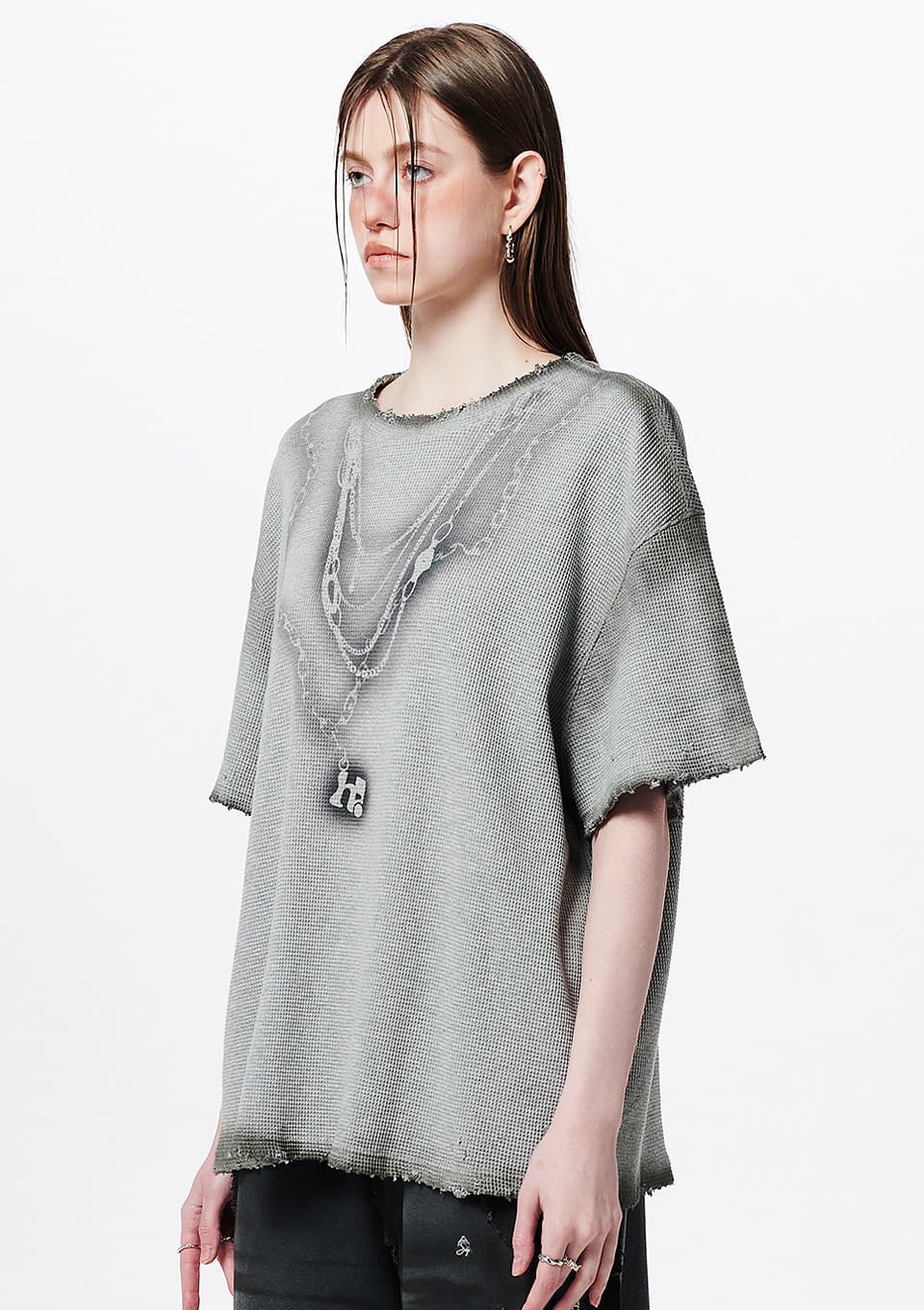 Necklace Graphic Oversized T-Shirt — vue 1