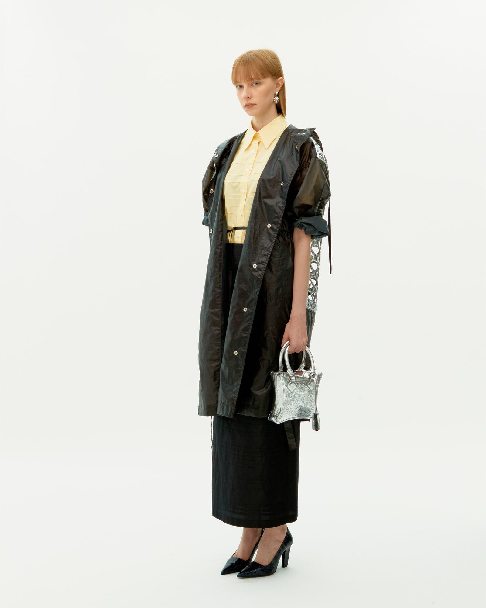 Black Pintuck Long Skirt — vue 1