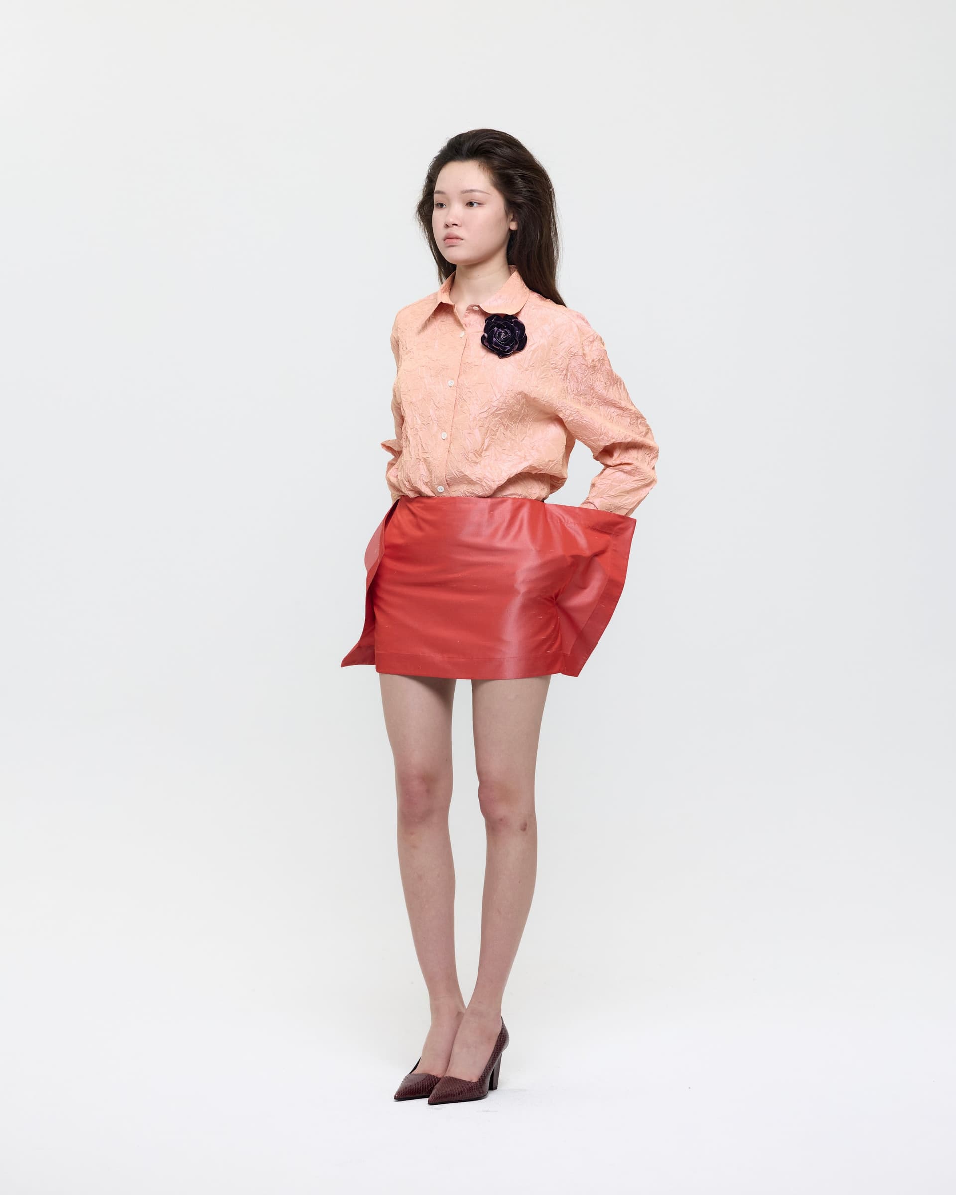 Red Mini Flag Skirt — vue 1