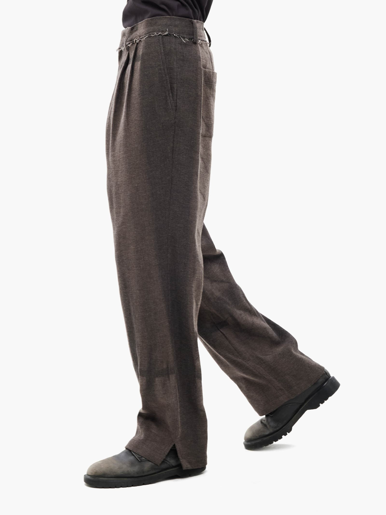 Sun-Bleached Straight Trousers - Brown — vue 5