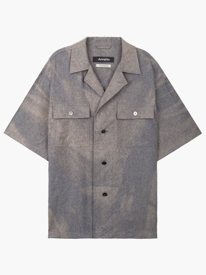 Sun-Bleached Tailored Collar Shirt - Grey — vue 1