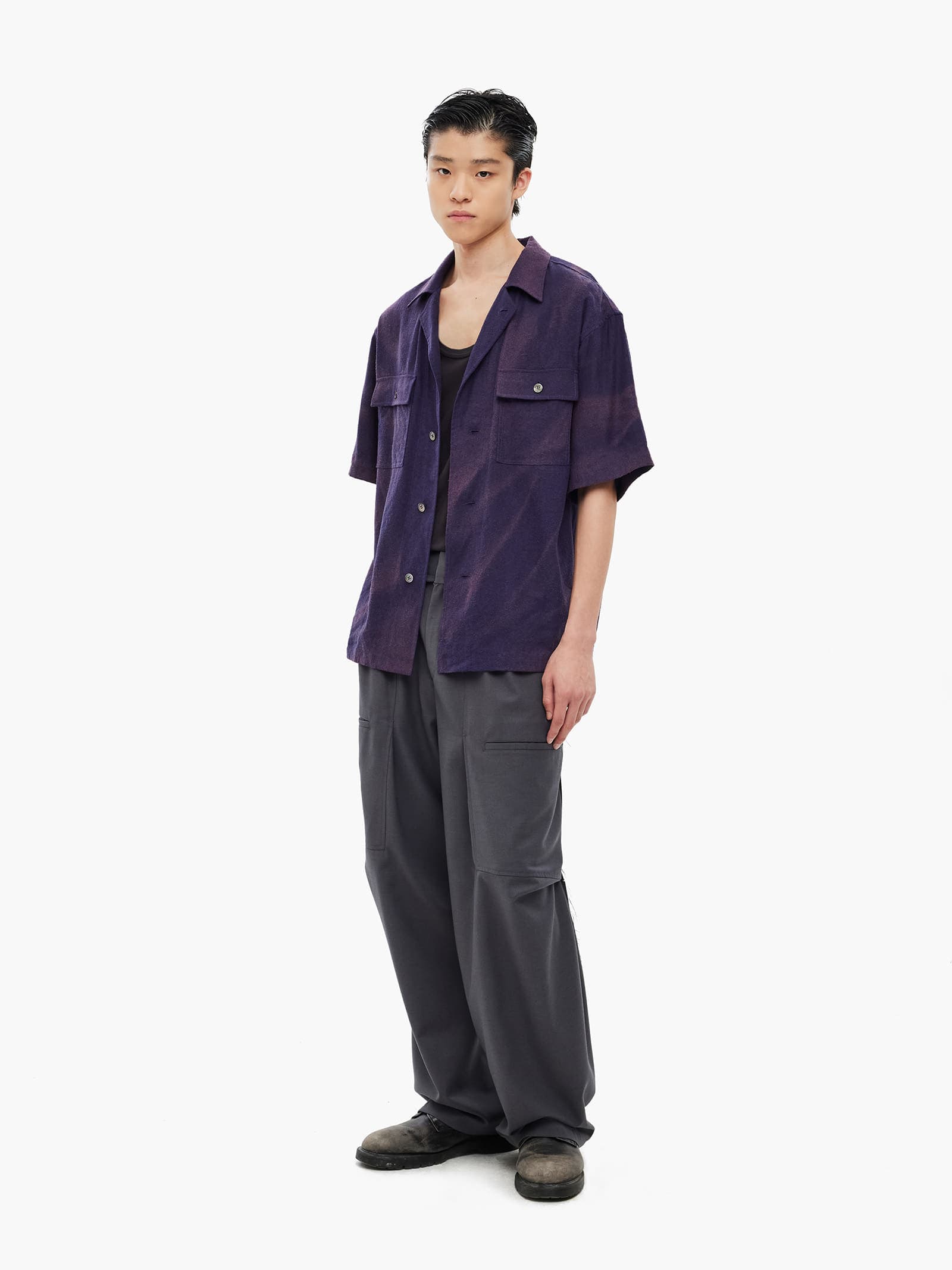 Sun-Bleached Tailored Collar Shirt - Purple — vue 2