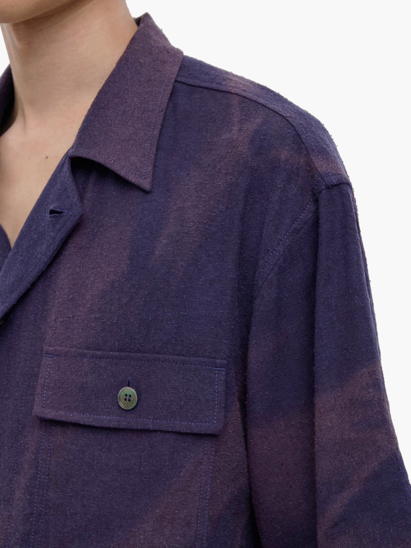 Sun-Bleached Tailored Collar Shirt - Purple — vue 7