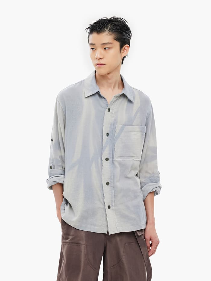 Sun-Bleached Strap Detailed Shirt - Grey — vue 1