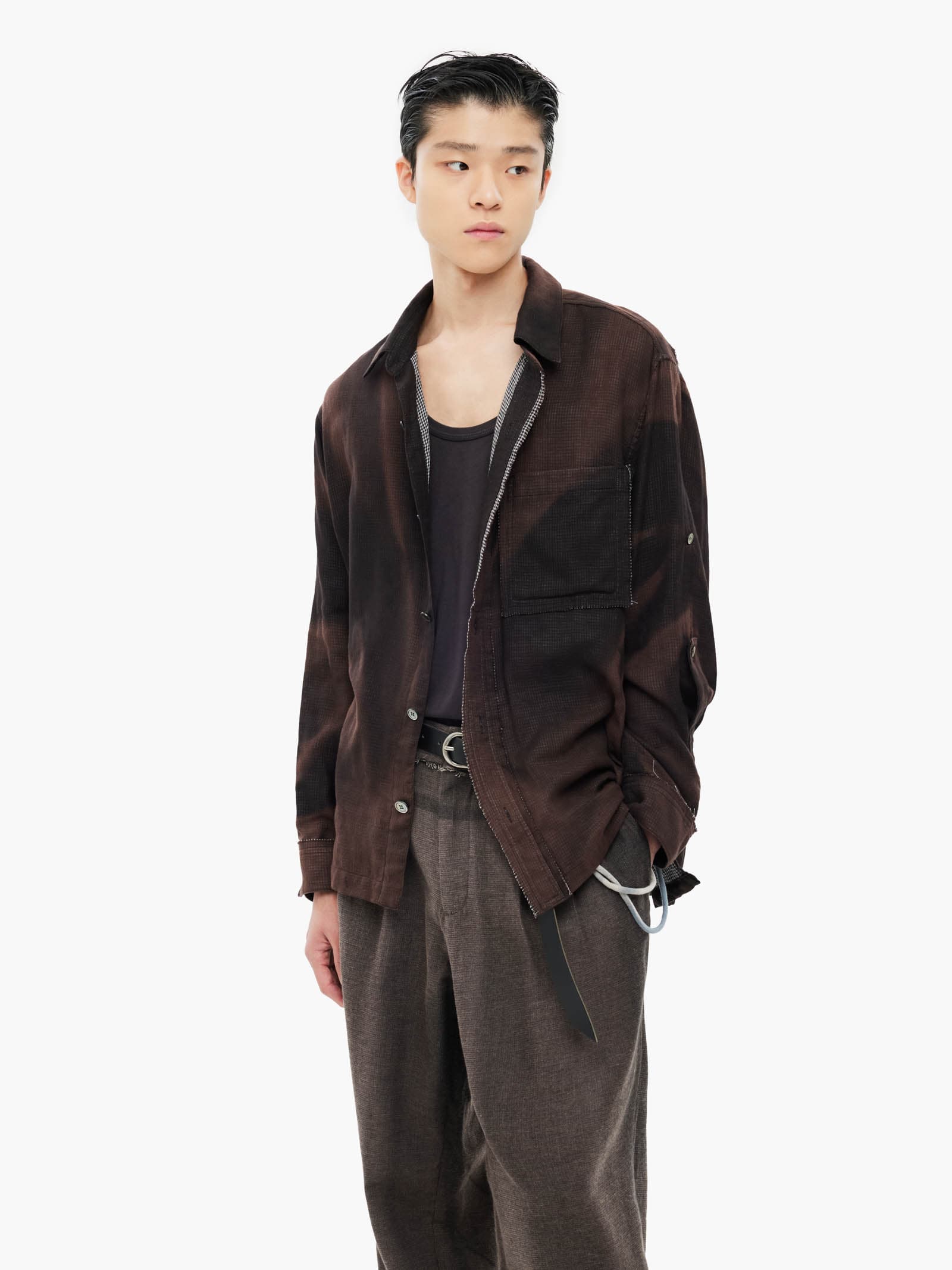 Sun-Bleached Strap Detailed Shirt - Black — vue 3