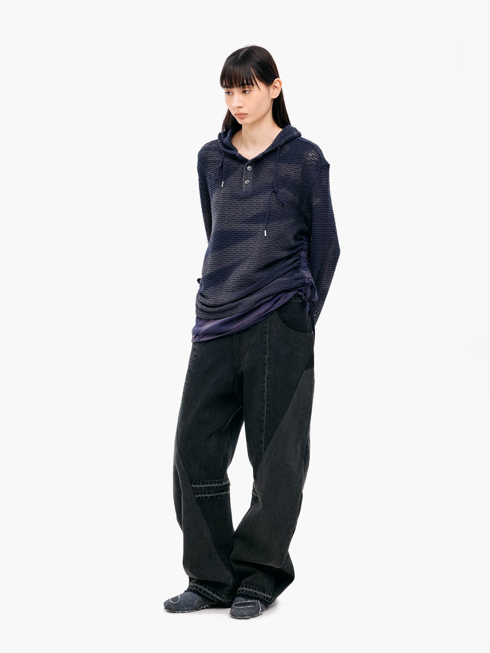 Sun-Bleached Layered Net Hoodie - Purple — vue 6