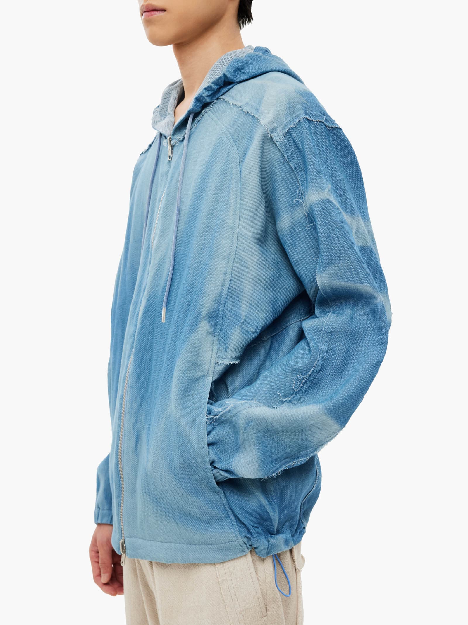 Sun-Bleached Reversible Hood Jacket - Light Blue — vue 10