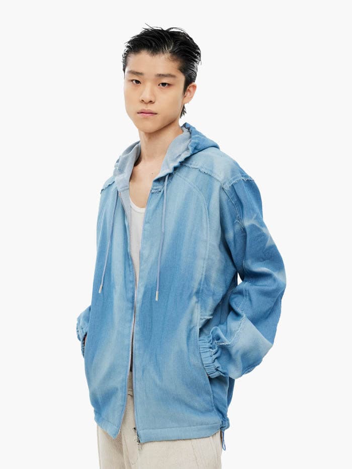 Sun-Bleached Reversible Hood Jacket - Light Blue