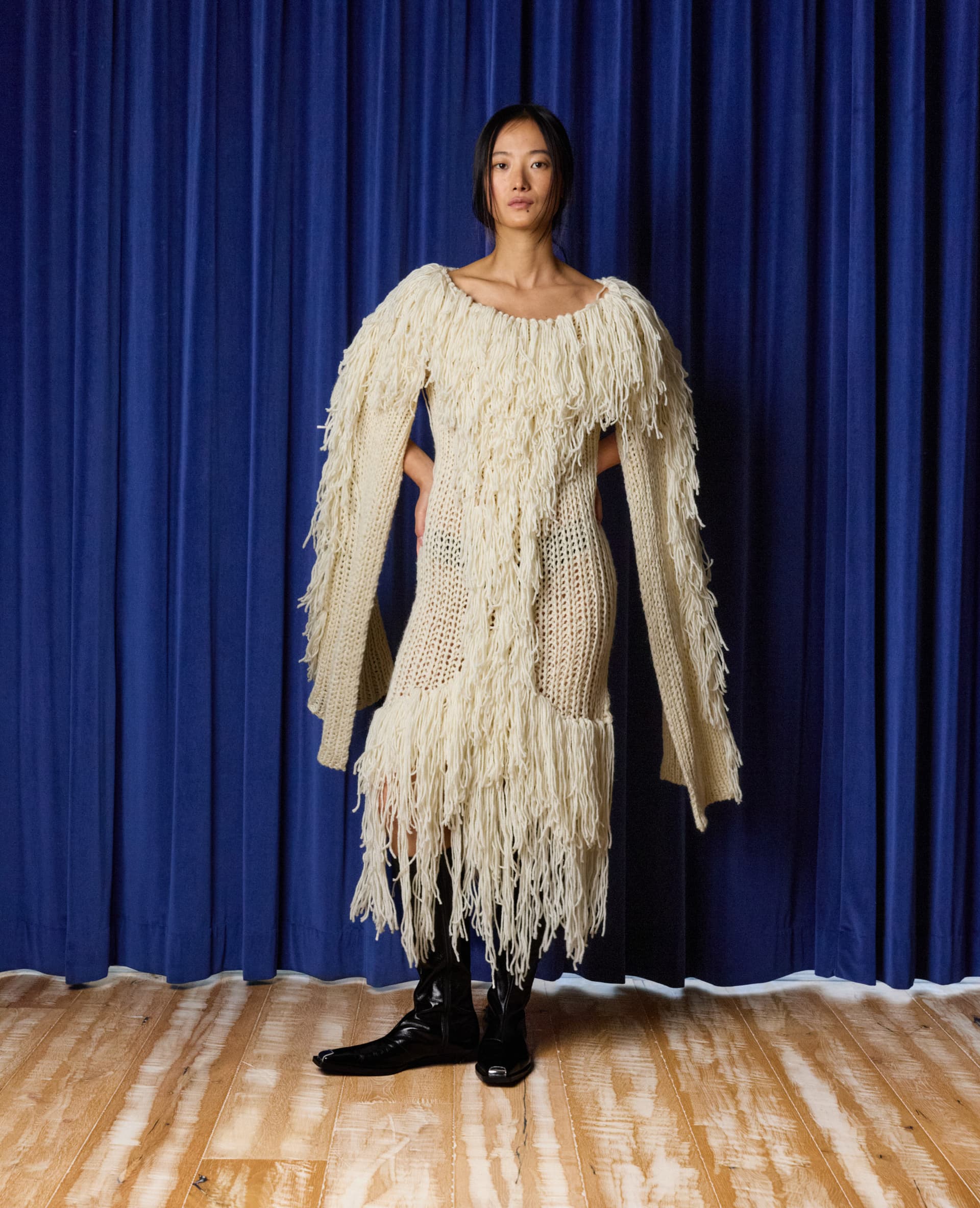 Handcraft Collection - Fringe Open Sleeve Dress