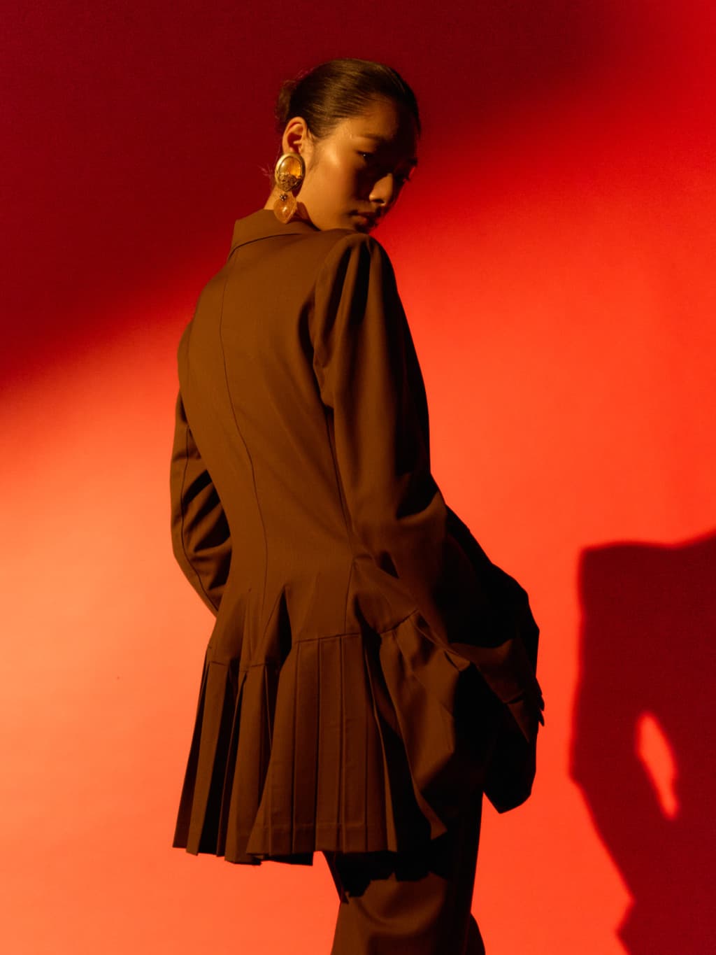 SJ Pleated SK Jacket - Brown — vue 10