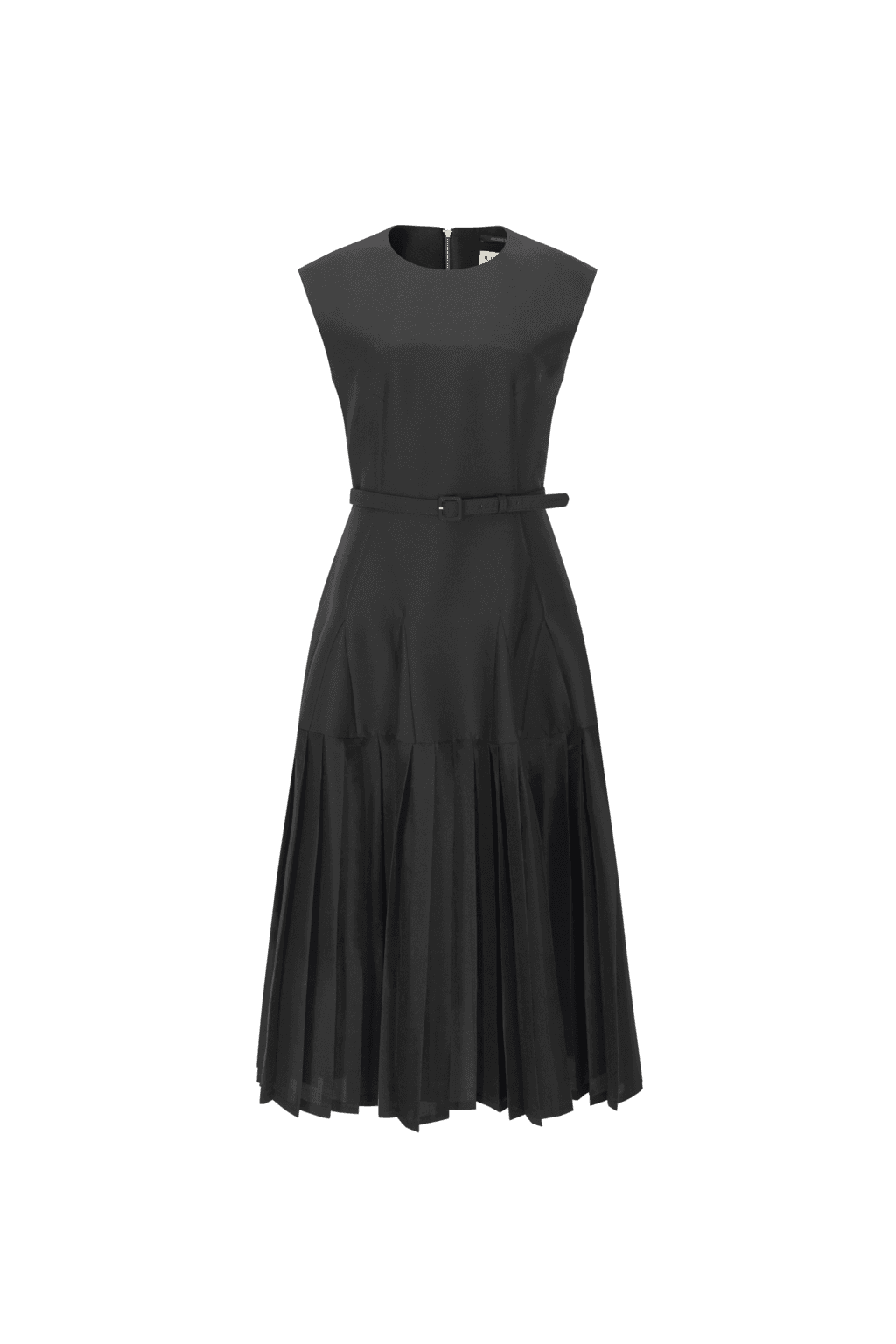 SJ Pleated Midi Dress - Ivory, Black — vue 5