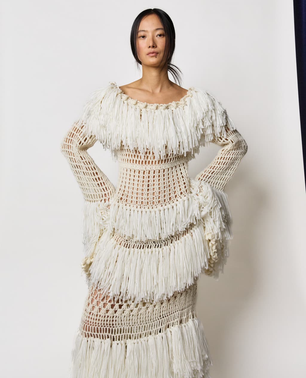 Handcraft Collection - Glene Knit Fringe Maxi Dress — vue 2