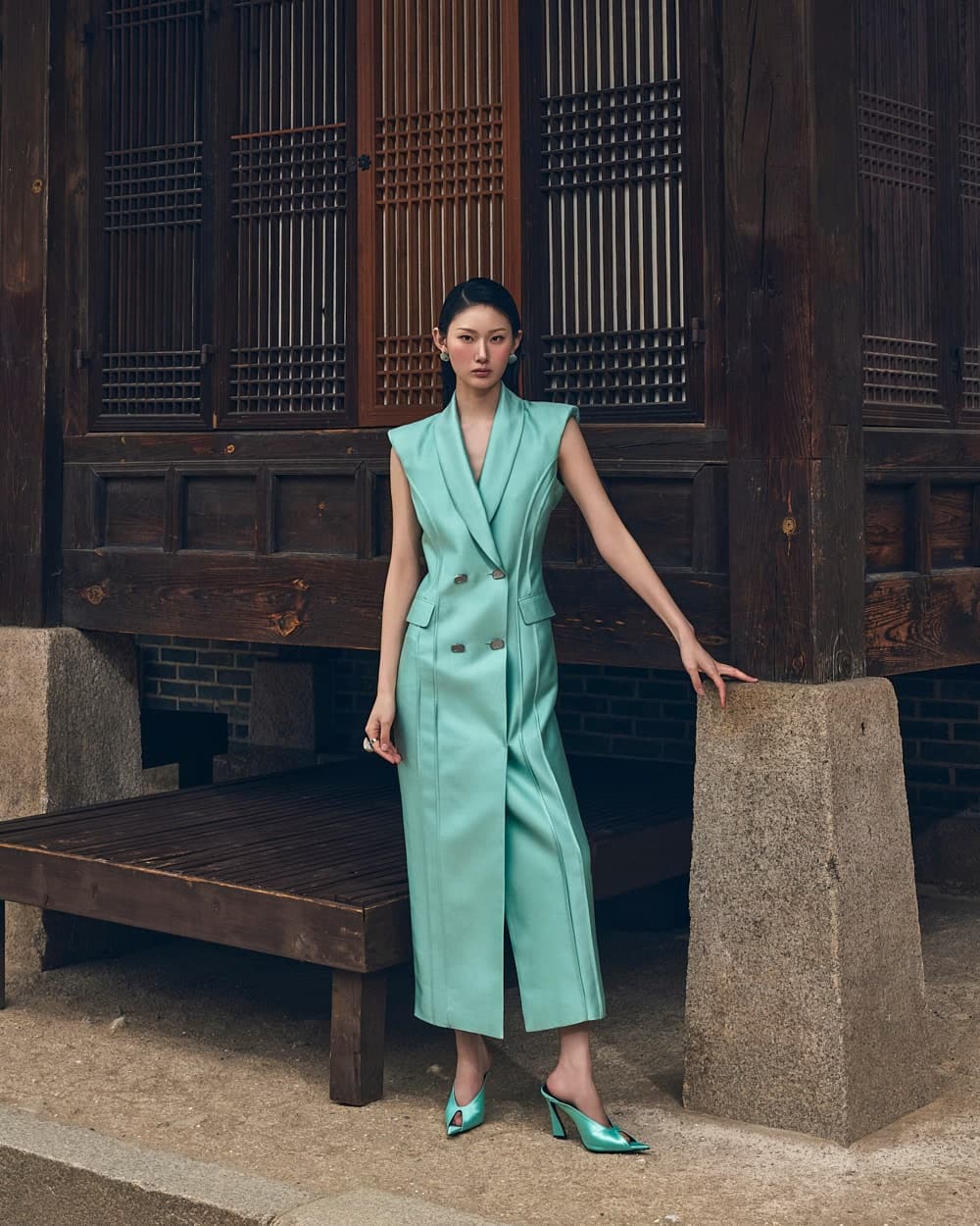 Wool-Silk Dress (Mint) — vue 5