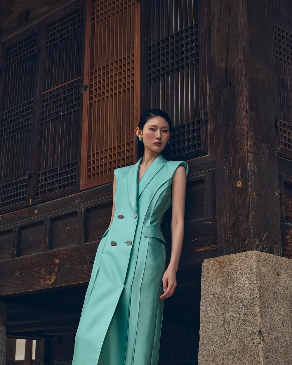 Wool-Silk Dress (Mint) — vue 6