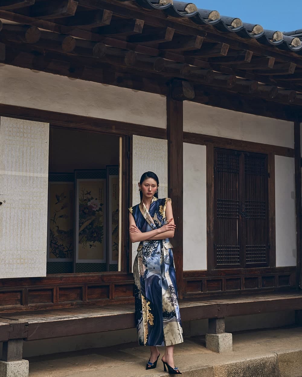 Wool-Silk Dress (Blue Print) — vue 11