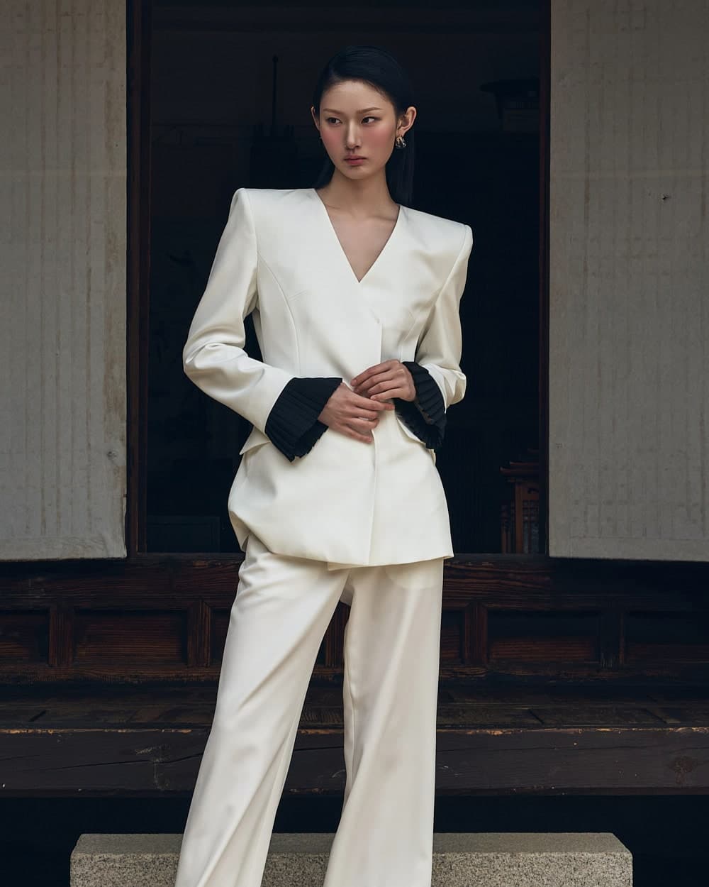 Polyester Tailored Jacket (White) — vue 2