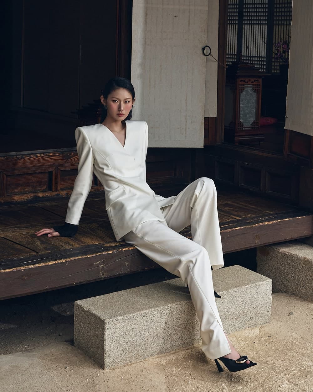 Polyester Tailored Jacket (White) — vue 5