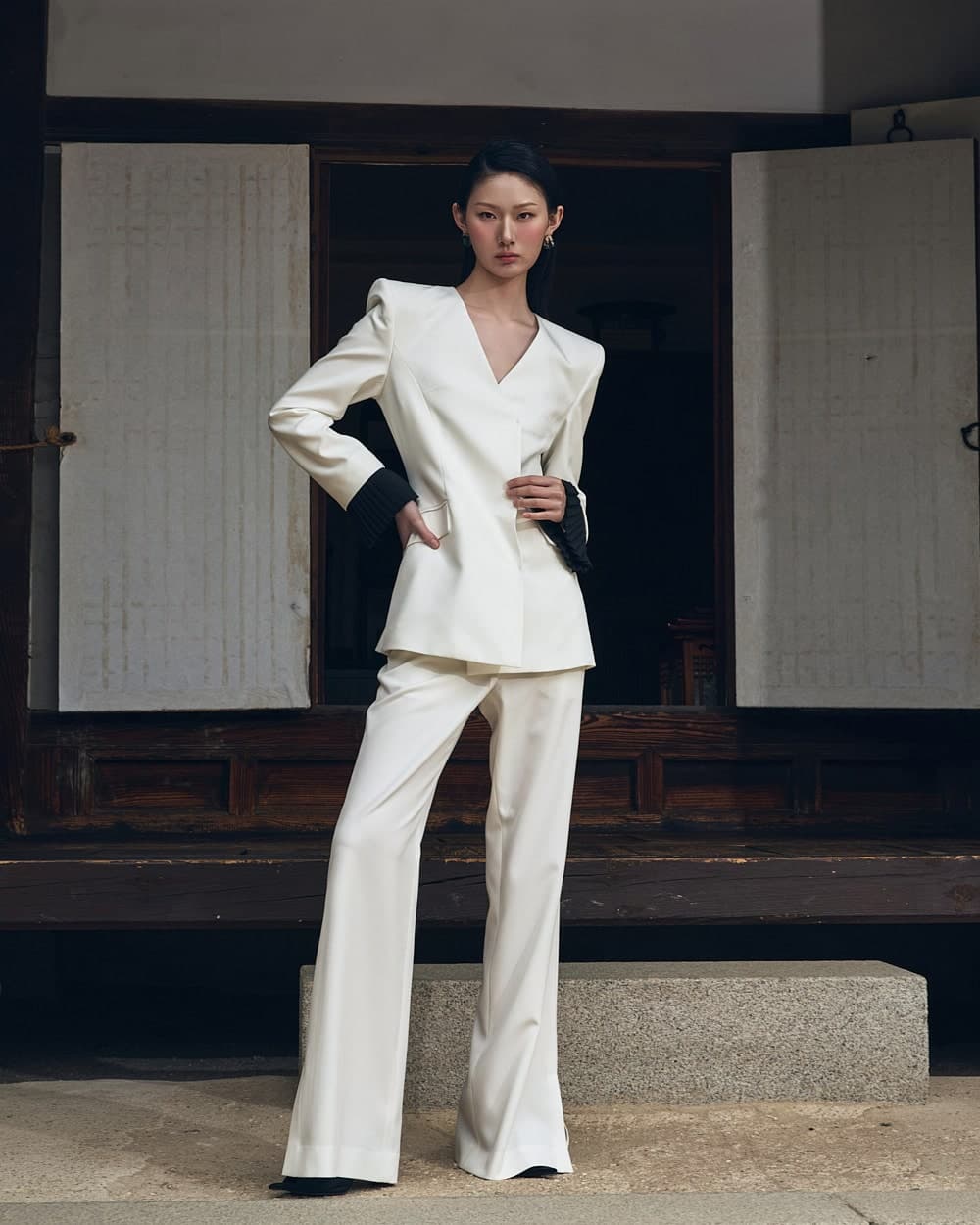 Polyester Tailored Jacket (White) — vue 7