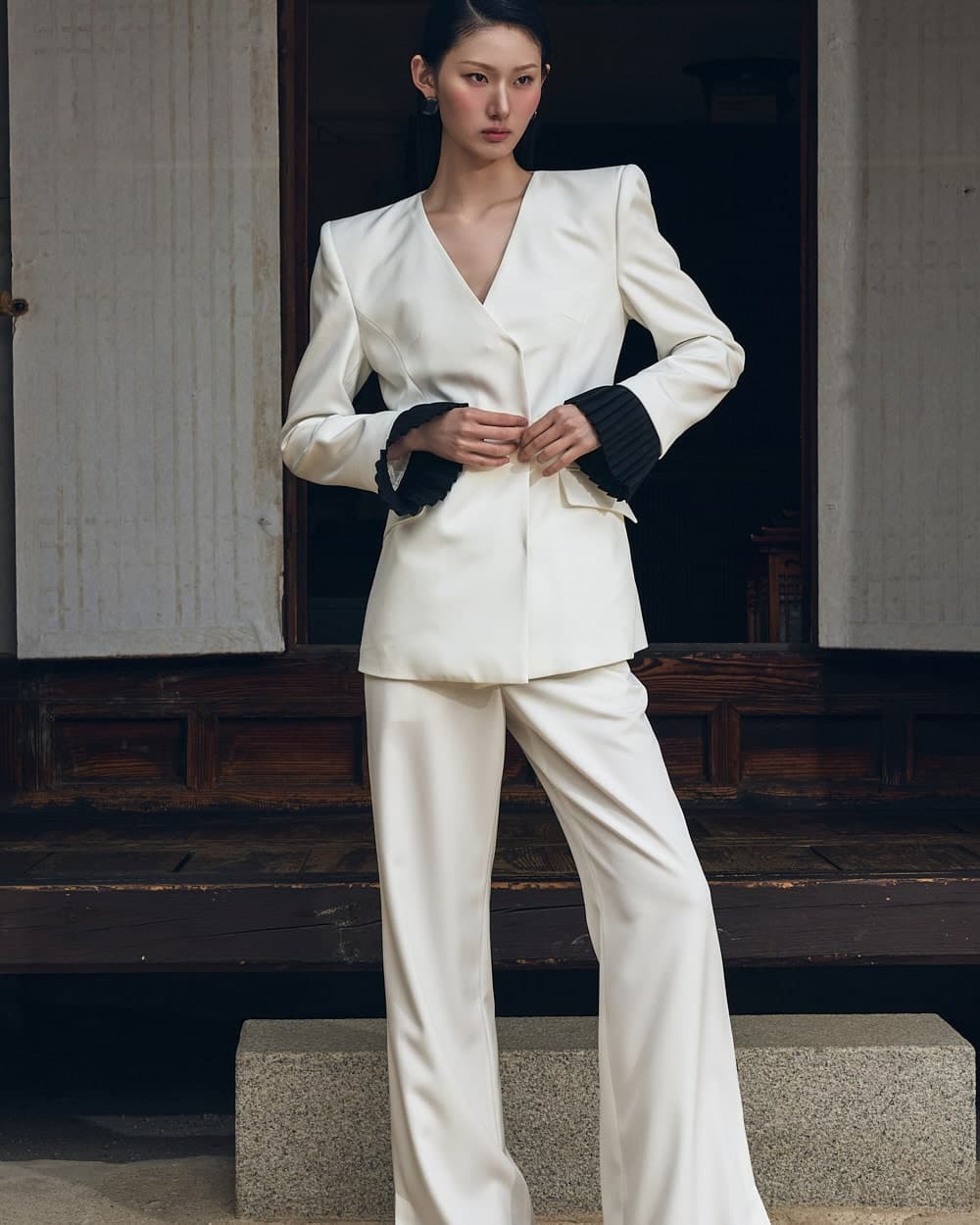 Polyester Tailored Jacket (White) — vue 8