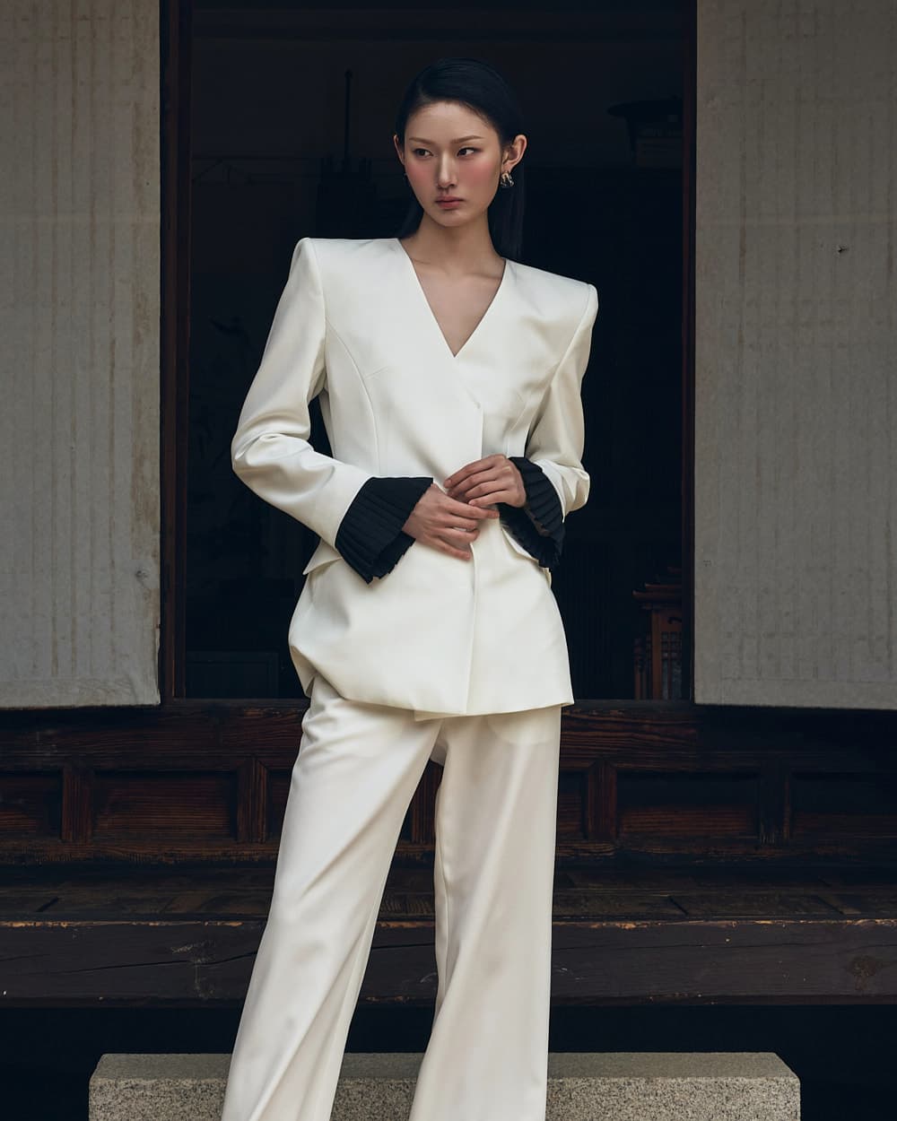 Polyester Tailored Jacket (White)
