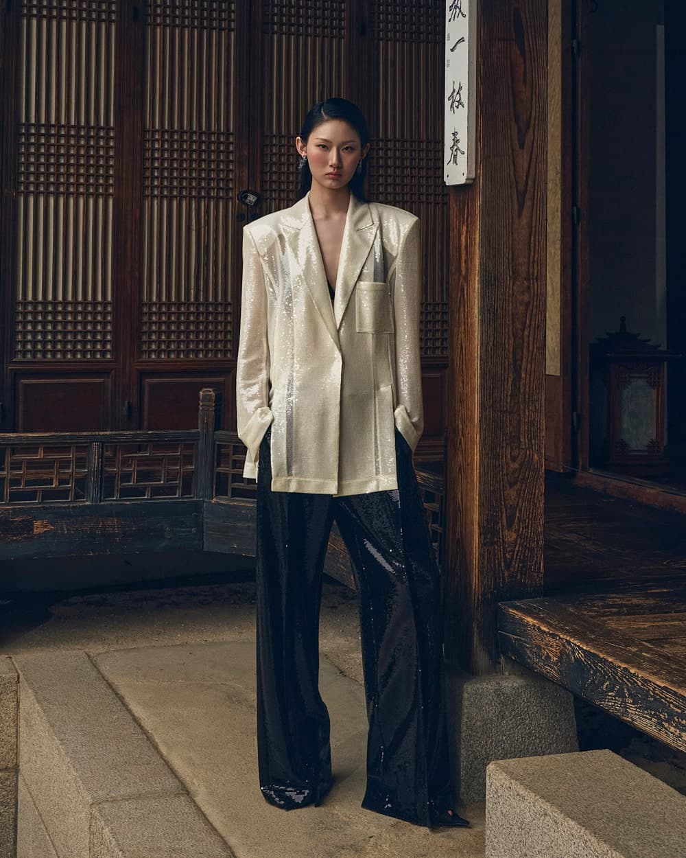 Polyester Tailored Jacket (Ivory) — vue 5