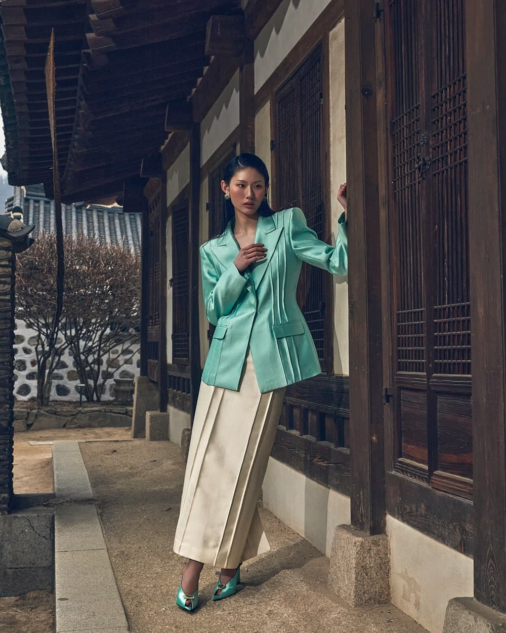 Wool-Silk Tailored Jacket (Mint) — vue 11