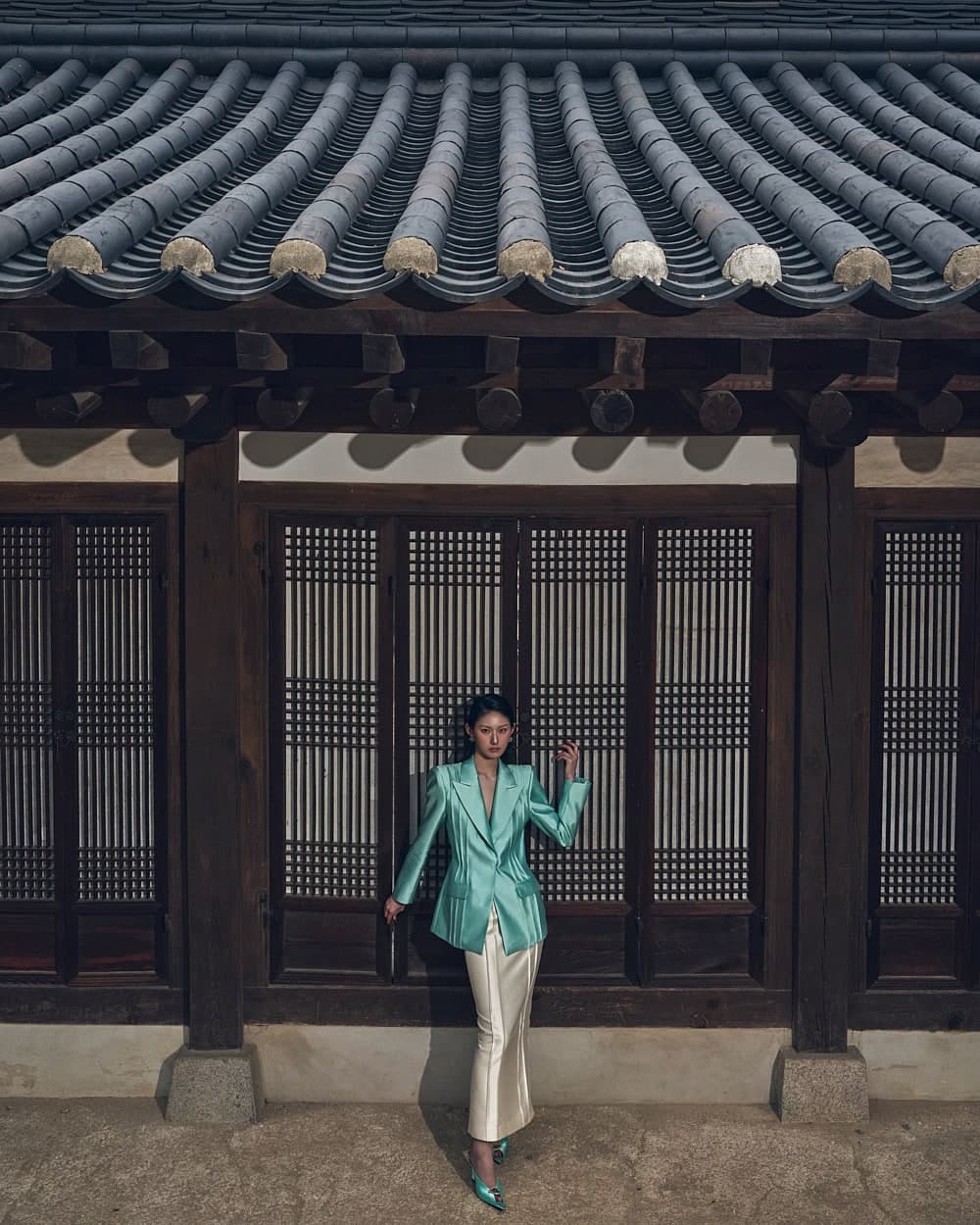 Wool-Silk Tailored Jacket (Mint) — vue 10