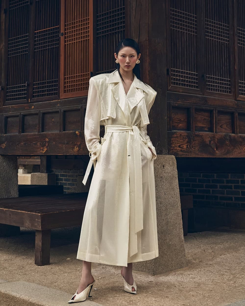 Polyester Belted Coat — vue 1
