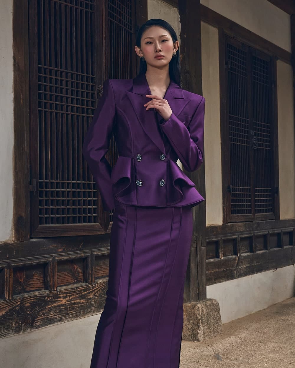 Wool-Silk Skirt (Purple) — vue 2