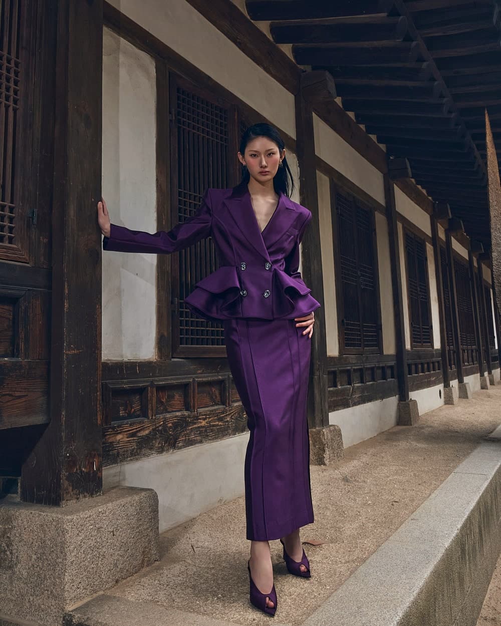 Wool-Silk Skirt (Purple) — vue 4