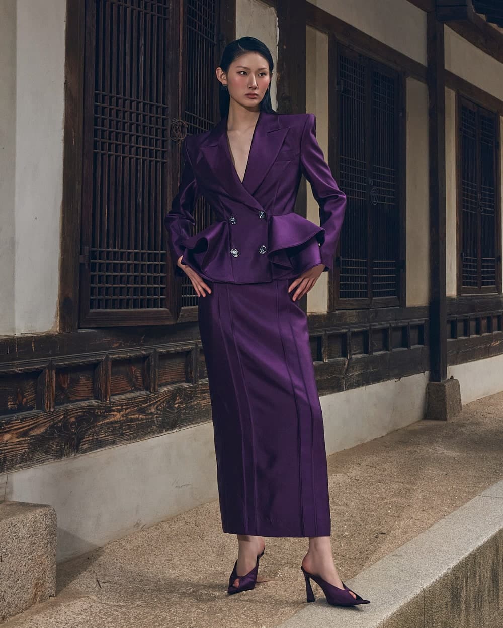 Wool-Silk Skirt (Purple) — vue 5