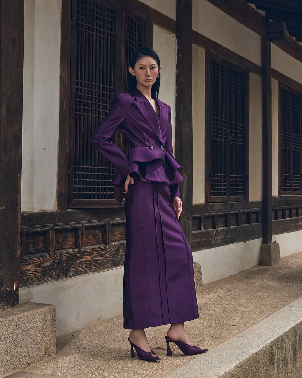Wool-Silk Skirt (Purple) — vue 7
