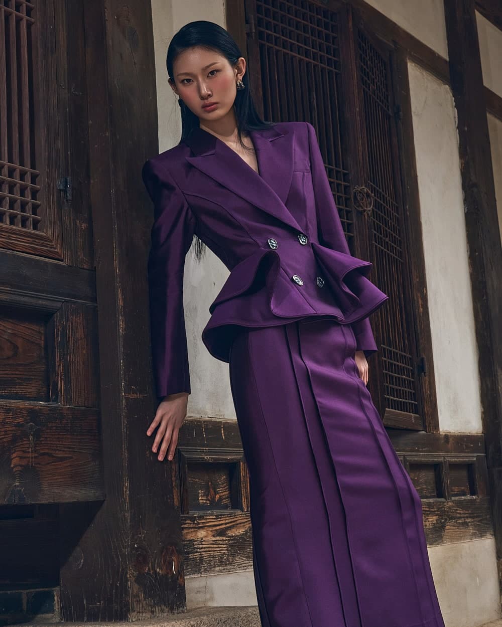 Wool-Silk Skirt (Purple) — vue 8